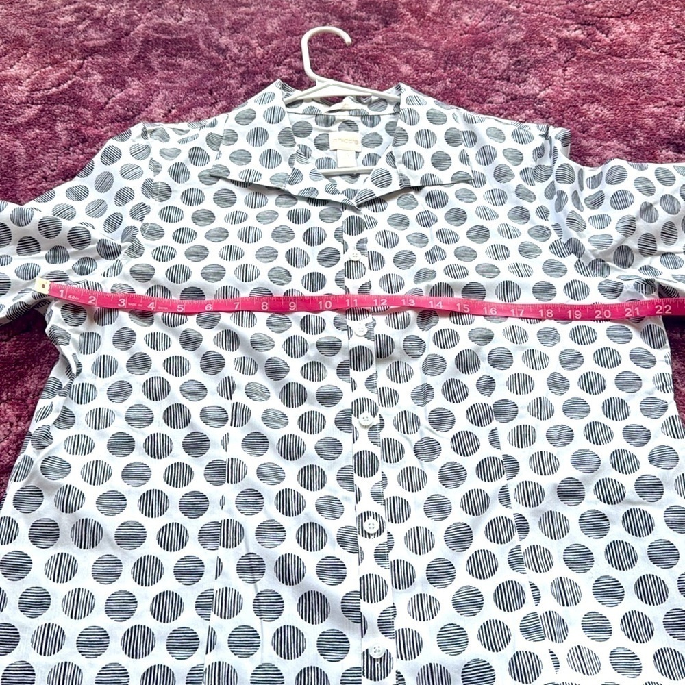 NWOT Chicos Polka Dot Button-Up No Iron Cotton Blouse size 3 / 16 - Picture 5 of 7
